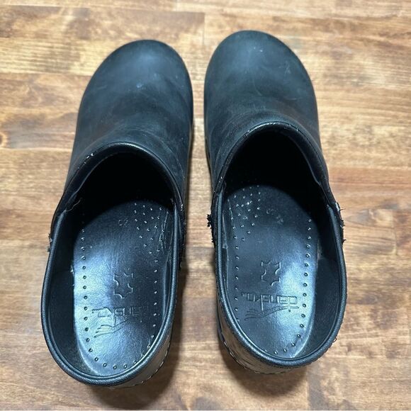 Dansko Black Leather Clogs Sz 40/9 - Picture 3 of 8
